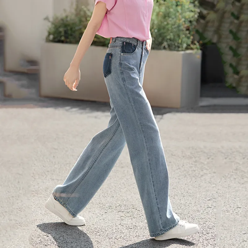 LUYOUYE Jeans Women's Blue Denim-4