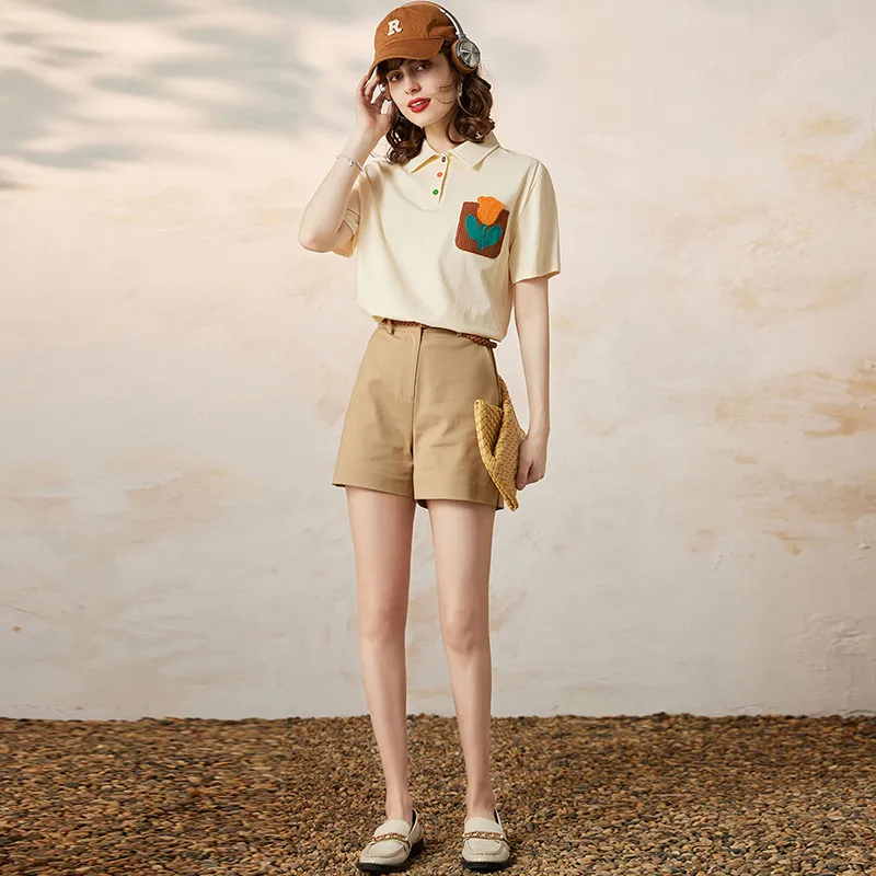 LUYOUYE Set in Sleeve T Shirt Women's-3