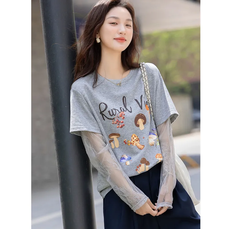 LUYOUYE T Shirts Women's Leather Pink-1
