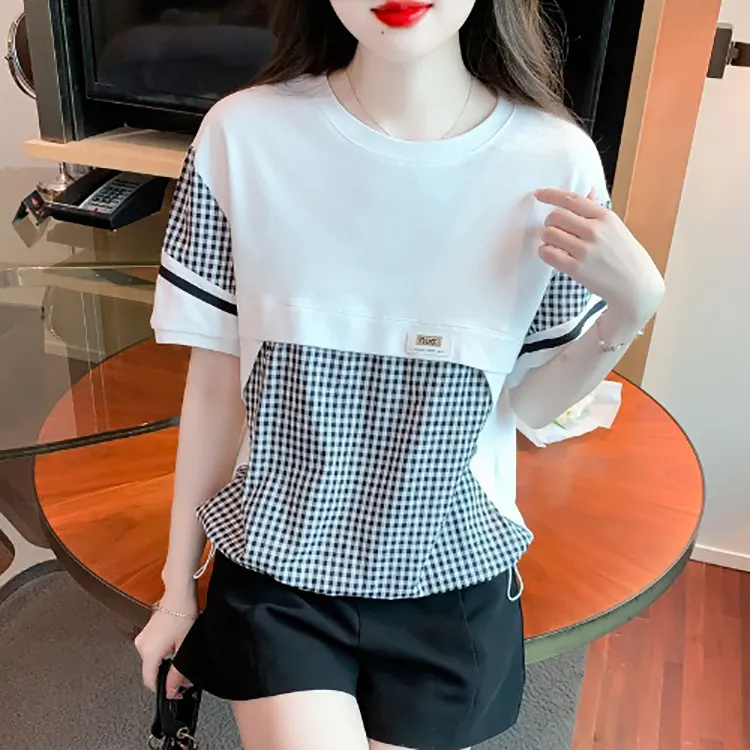 LUYOUYE Drop Shoulder Sleeve T Shirt Women's-9