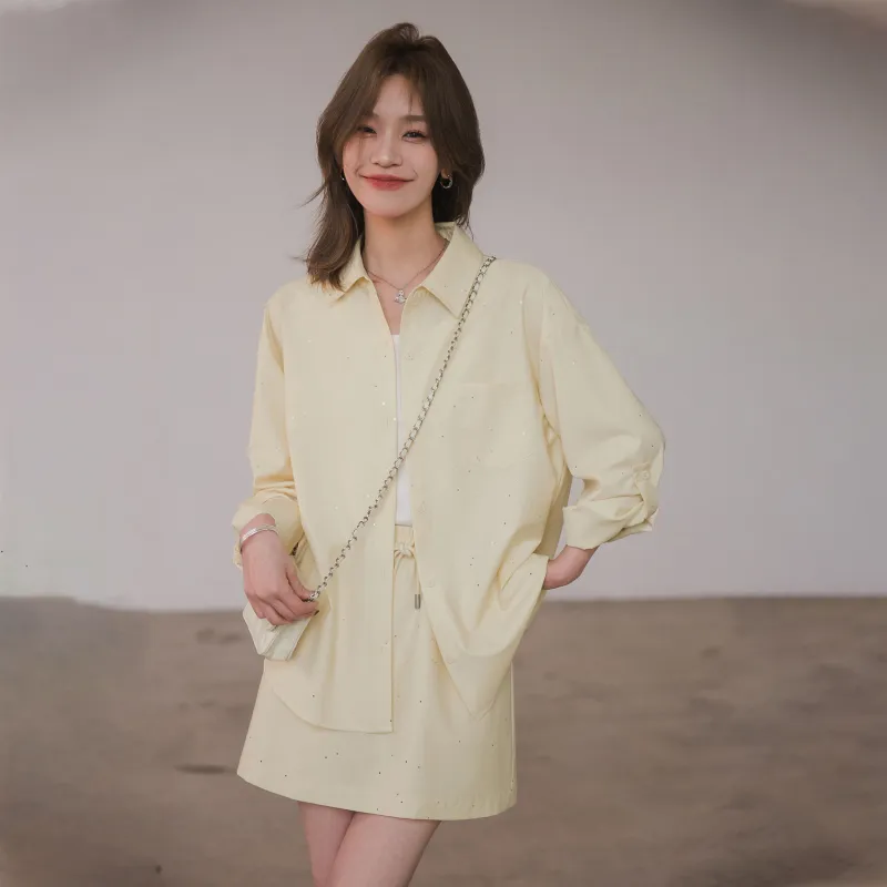 LUYOUYE Skirt Set Women's Yellow-2