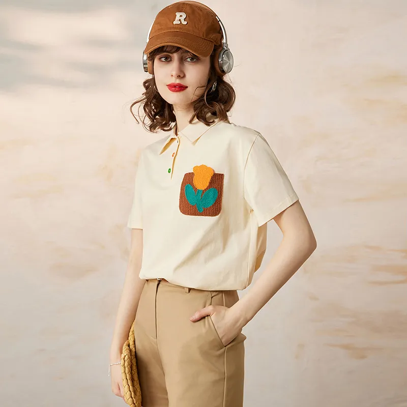 LUYOUYE Set in Sleeve T Shirt Women's-5