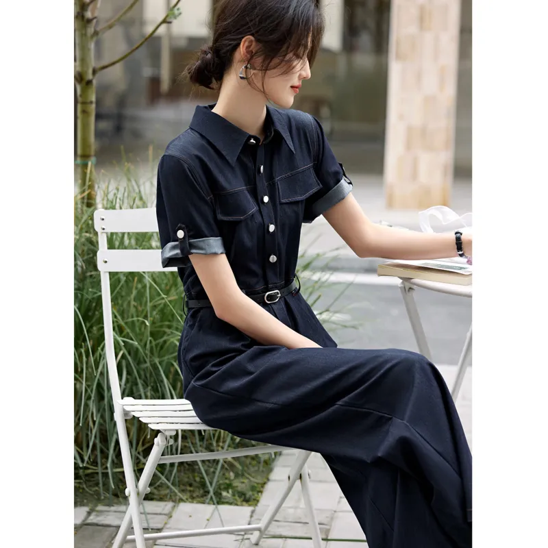 LUYOUYE Jumpsuit Women's Denim Blue-2