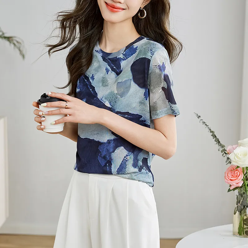 LUYOUYE Regular T Shirt Women's Navy Blue-4