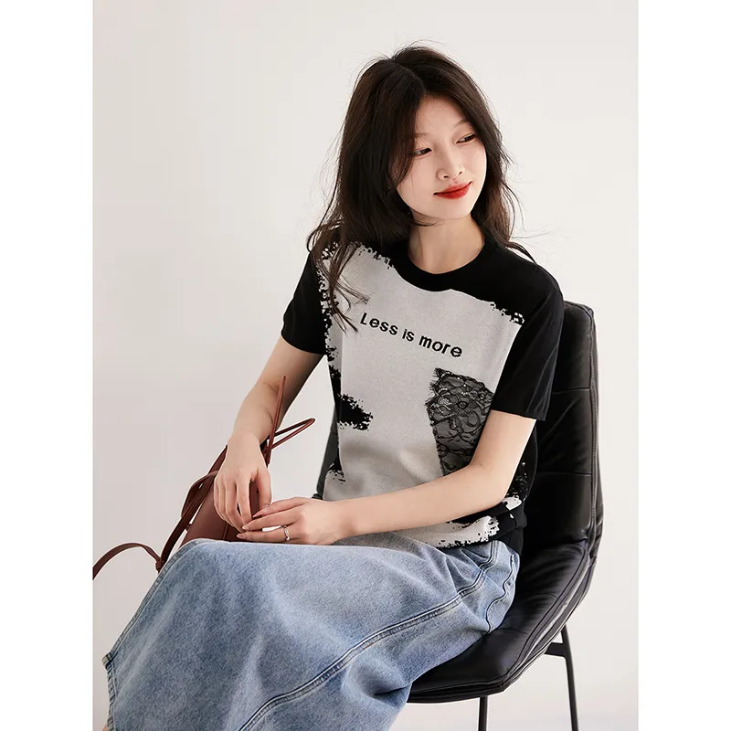 LUYOUYE T Shirts Women's Black-3