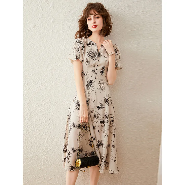 LUYOUYE Short Sleeved Dress Women's-4