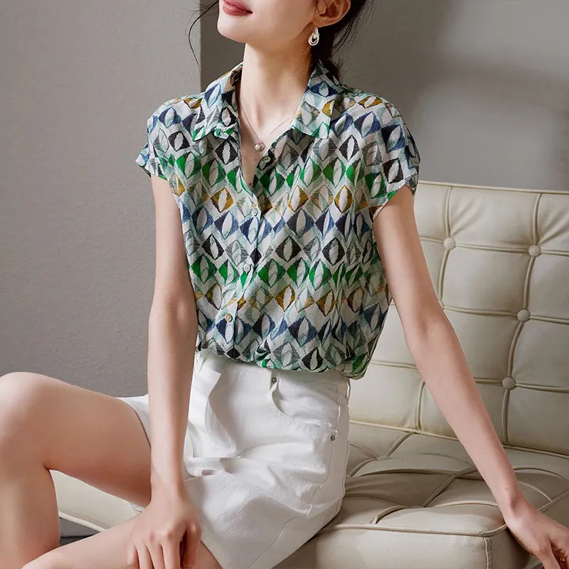 LUYOUYE Shirts Women's Green-1