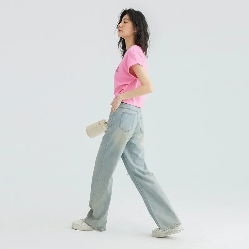 LUYOUYE Jeans Women's Light Denim Blue-3