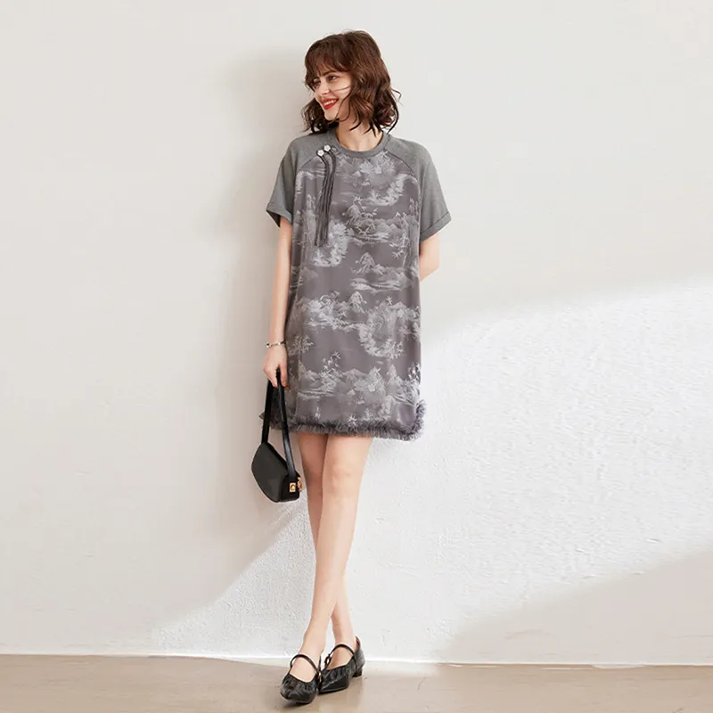 LUYOUYE Short Sleeved Dress Women's-1