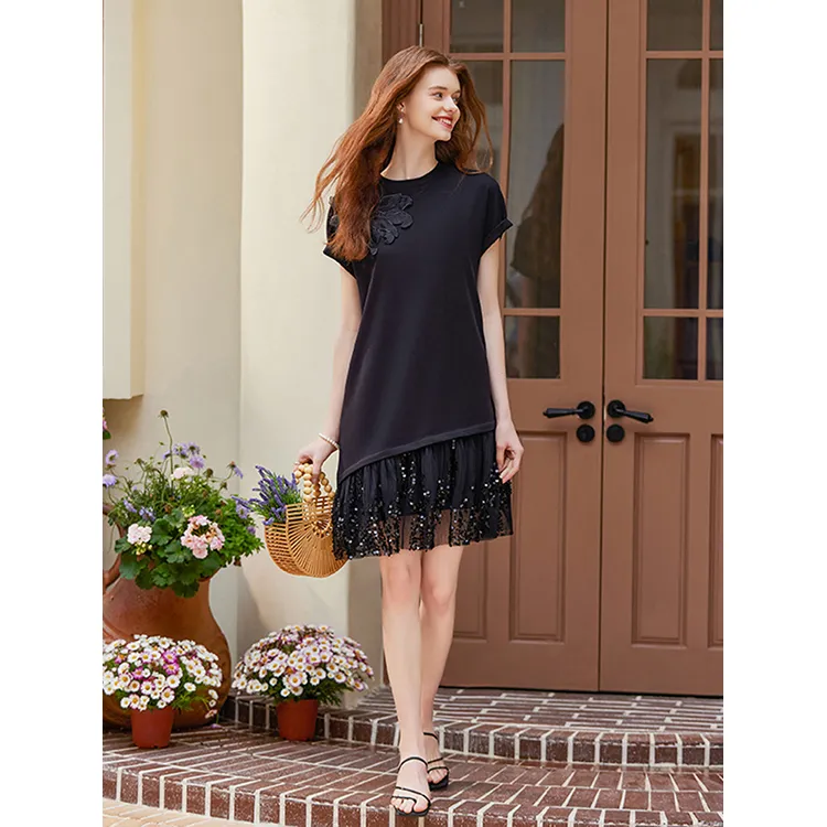 LUYOUYE Short Sleeved Dress Women's-3