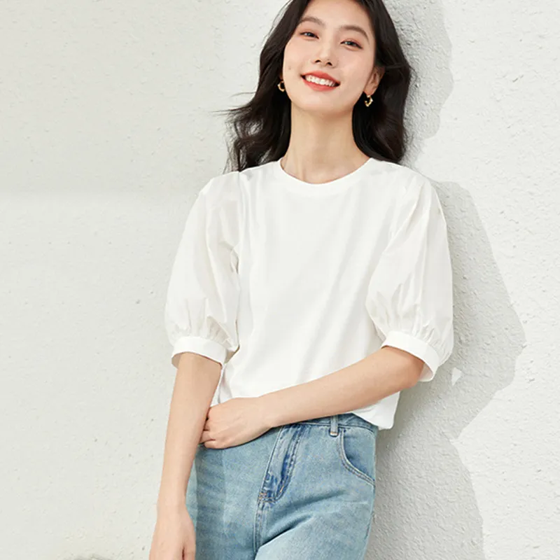 LUYOUYE Puff Sleeve T Shirt Women's-3