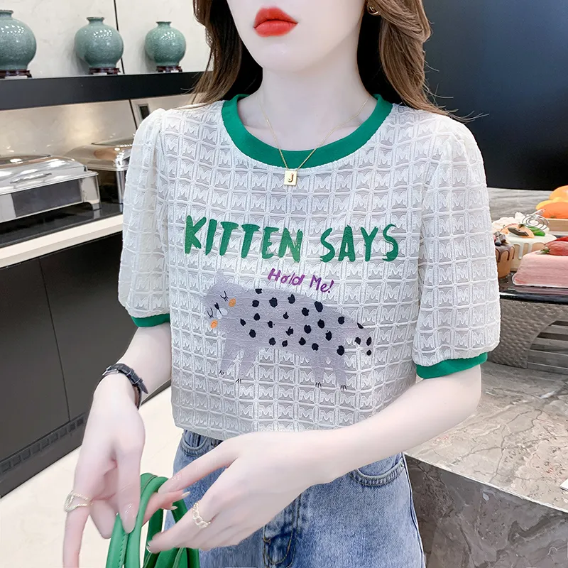 LUYOUYE Puff Sleeve T Shirt Women's-2