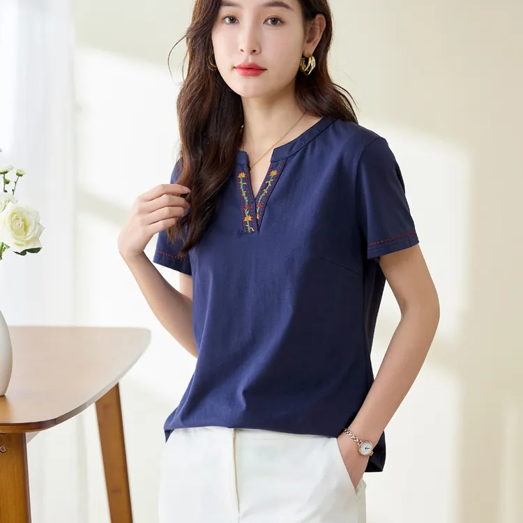 LUYOUYE Regular T Shirt Women's Navy Blue-4