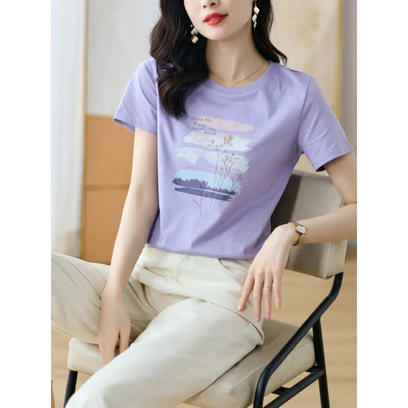 LUYOUYE T Shirt Women's Wisteria Purple-3