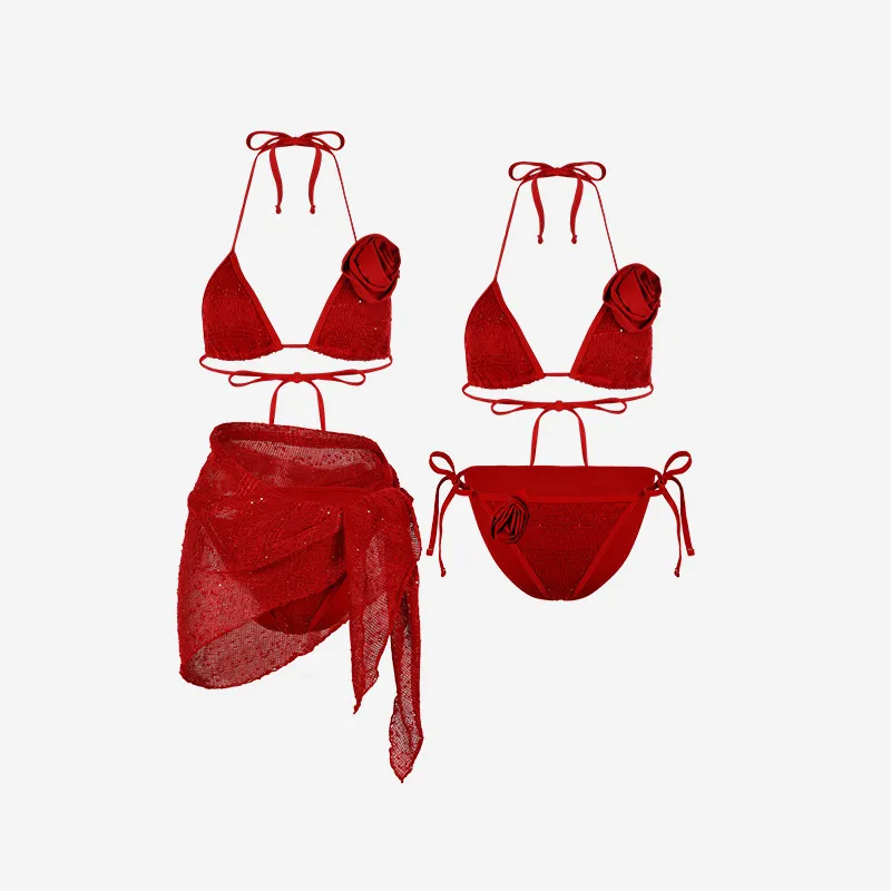 LUYOUYE Bikinis Women's Red-1