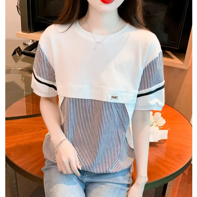 LUYOUYE Drop Shoulder Sleeve T Shirt Women's-2