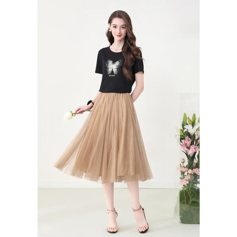 LUYOUYE Set in Sleeve T Shirt Women's-2