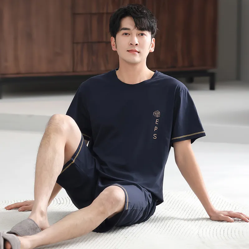 LUYOUYE Pajama Set Men's Navy Blue-2
