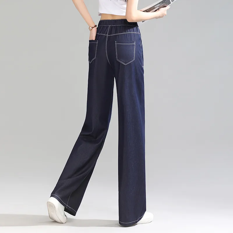 LUYOUYE Jeans Women's Dark Blue-4