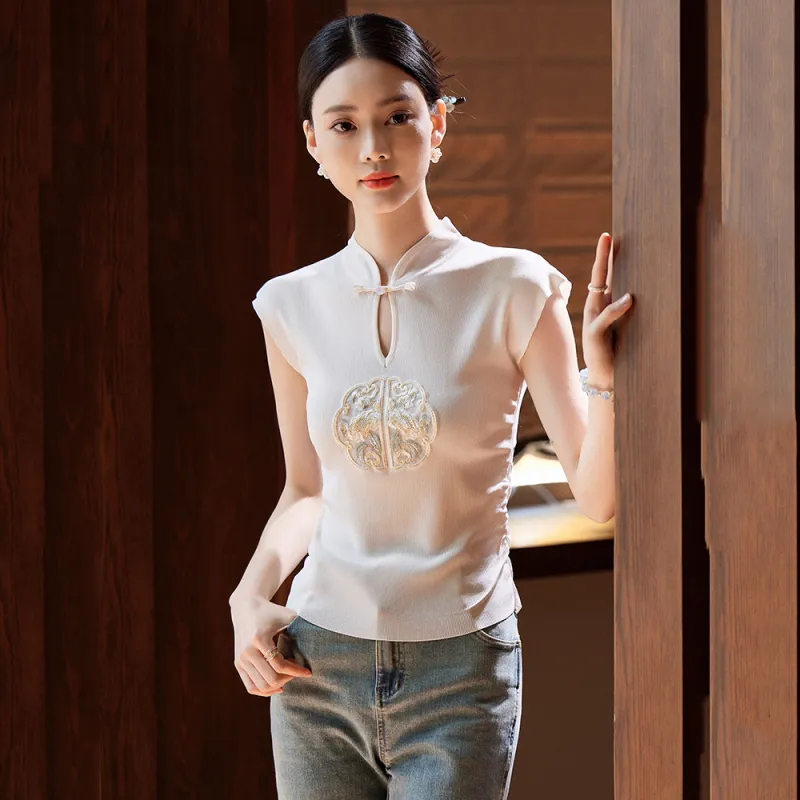 LUYOUYE T Shirt Women's Apricot-1