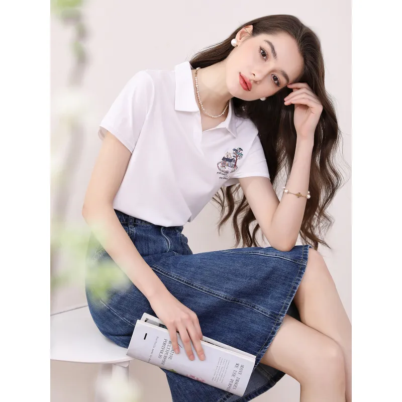 LUYOUYE Set in Sleeve T Shirt Women's-1
