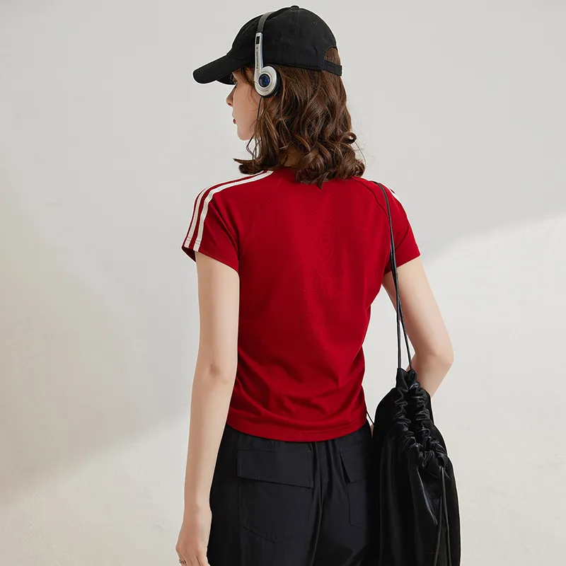 LUYOUYE T Shirts Women's Burgundy-1