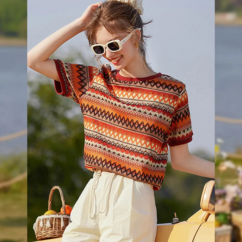 LUYOUYE Set in Sleeve T Shirt Women's-9