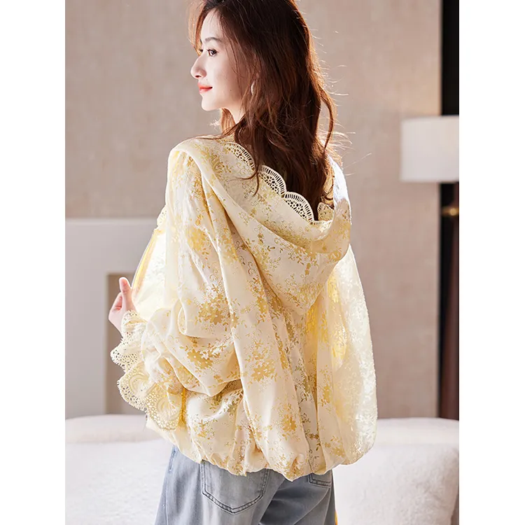 LUYOUYE Trench Coats Women's Yellow-1