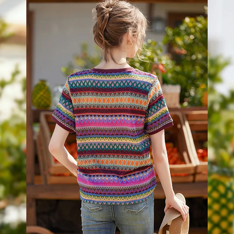 LUYOUYE Set in Sleeve T Shirt Women's-12