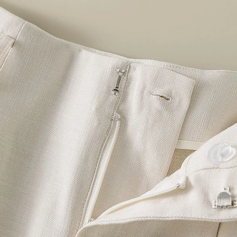 LUYOUYE Casual Pants Women's Coconut White-3