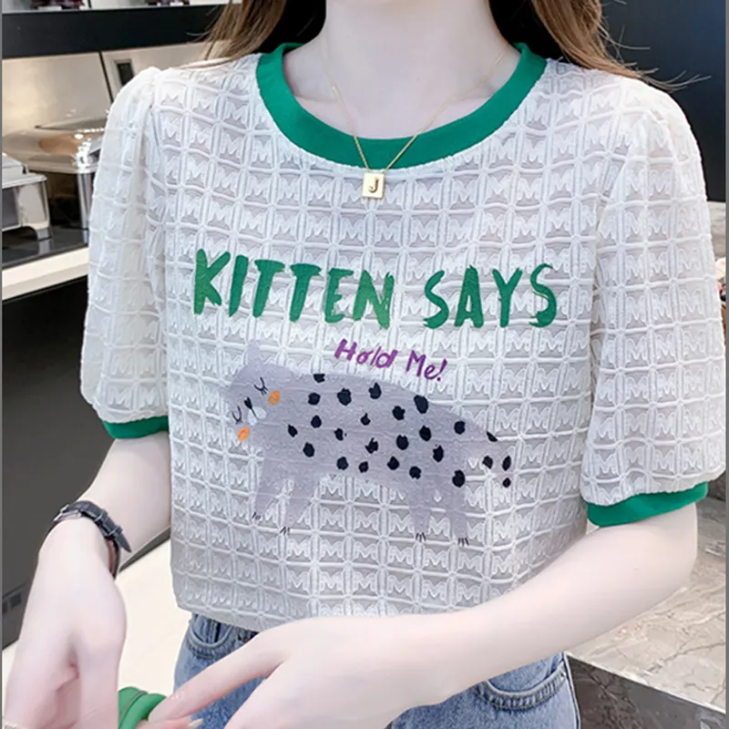 LUYOUYE Puff Sleeve T Shirt Women's-3