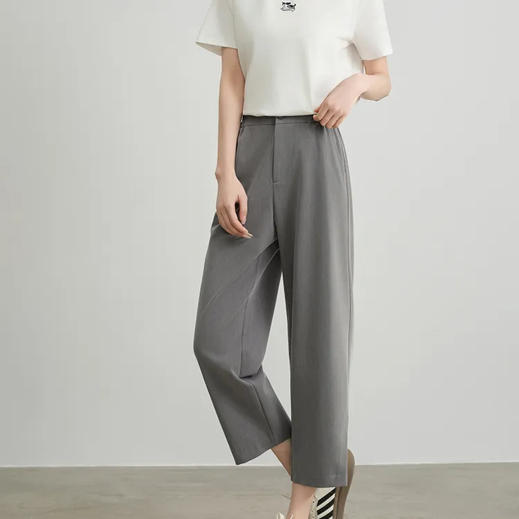 LUYOUYE Casual Pants Women's Gray-3