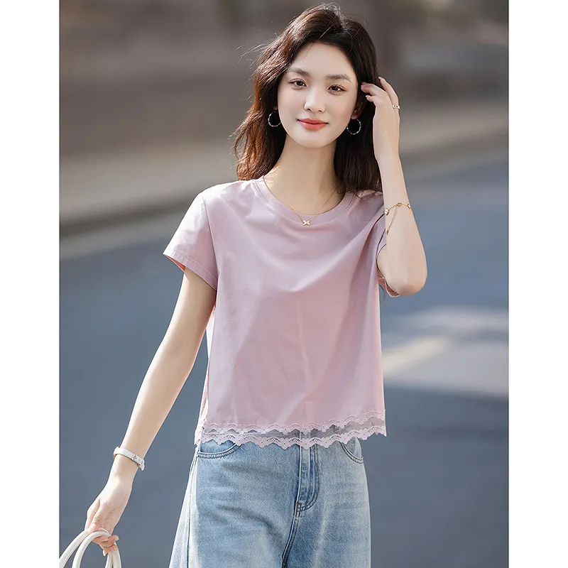 LUYOUYE T Shirts Women's Leather Pink-3