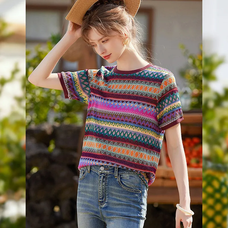 LUYOUYE Set in Sleeve T Shirt Women's-8