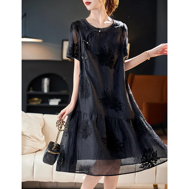 LUYOUYE Short Sleeved Dress Women's-1