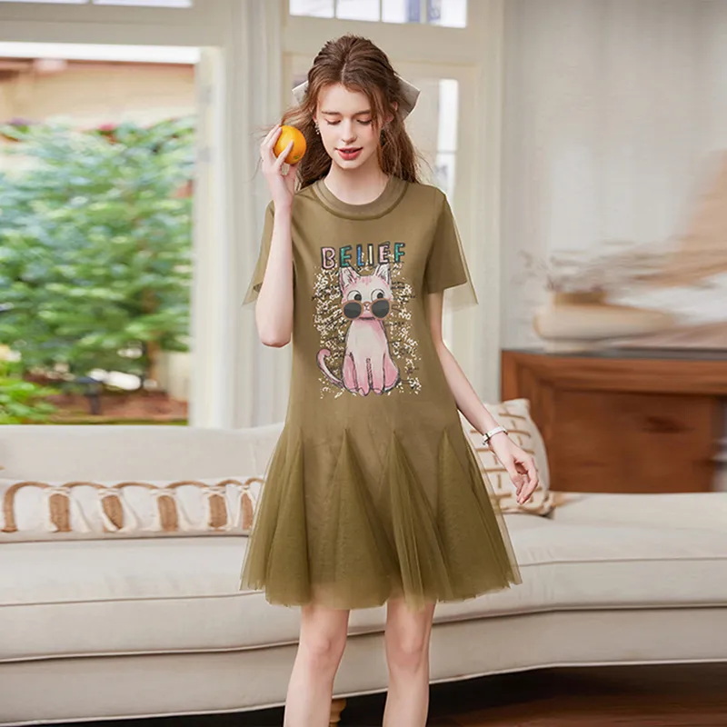 LUYOUYE Short Sleeved Dress Women's-3