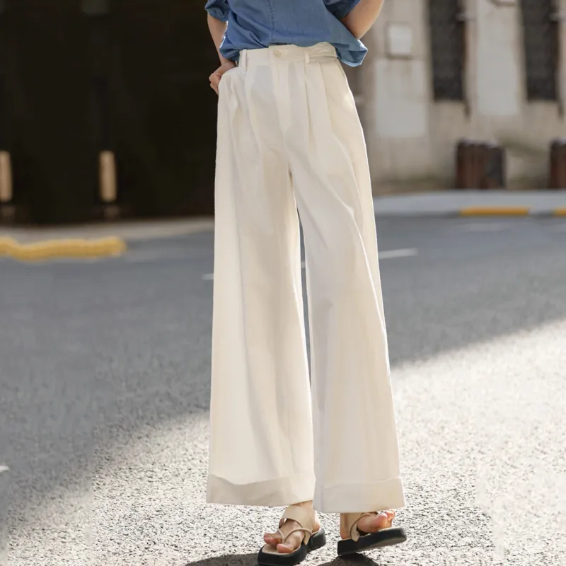LUYOUYE Casual Pants Women's Gypsum White-3