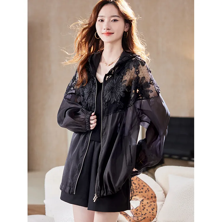LUYOUYE Trench Coats Women's Black-4