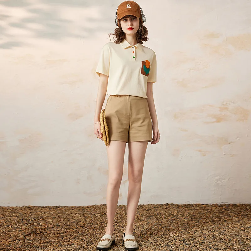 LUYOUYE Set in Sleeve T Shirt Women's-2