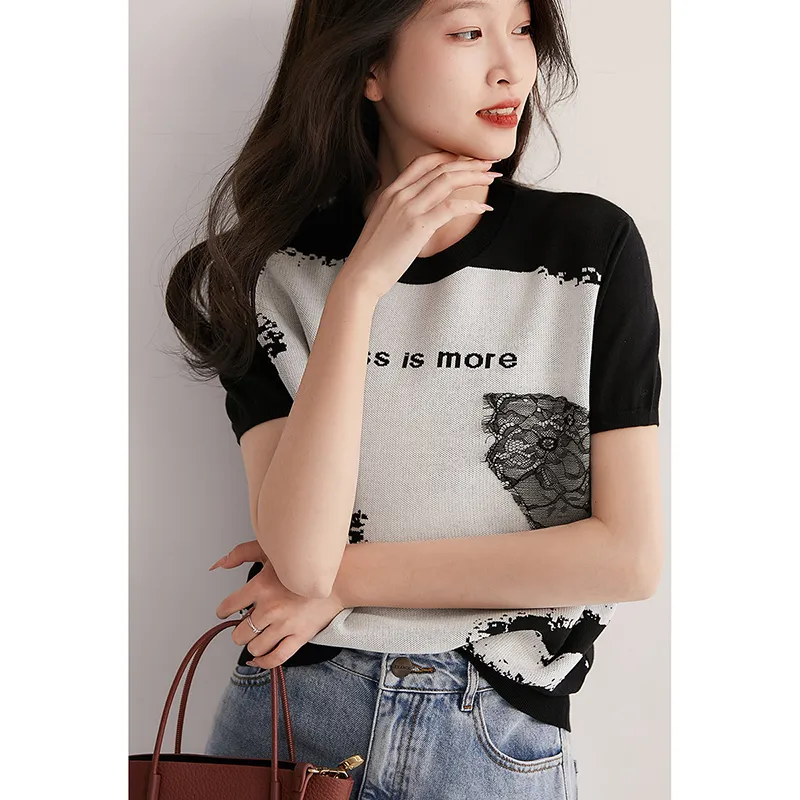 LUYOUYE T Shirts Women's Black-4
