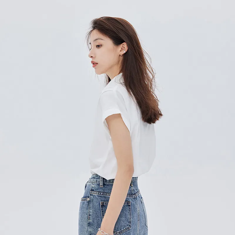 LUYOUYE Shirts Women's White-2