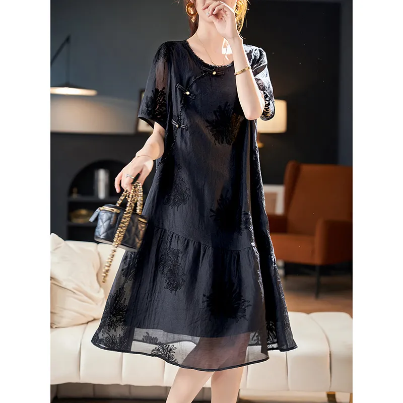 LUYOUYE Short Sleeved Dress Women's-4