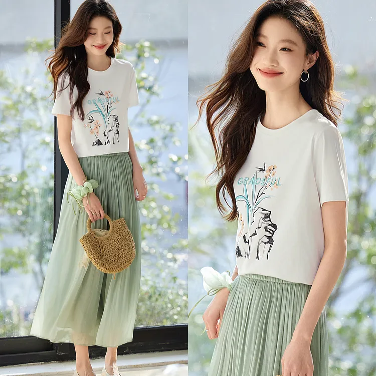 LUYOUYE Regular T Shirt Women's White-2
