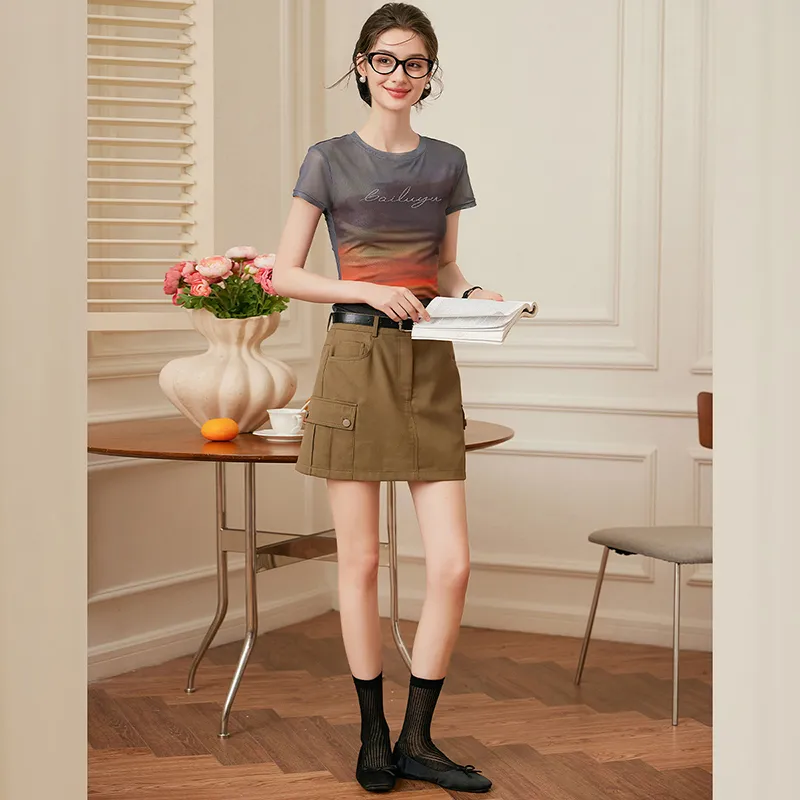 LUYOUYE T Shirts Women's Gray-3