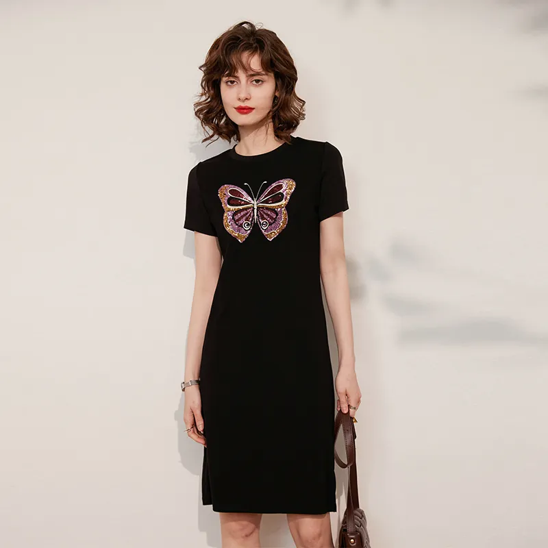 LUYOUYE Short Sleeved Dress Women's-4