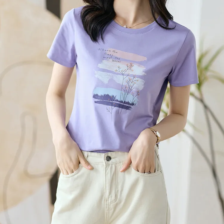 LUYOUYE T Shirt Women's Wisteria Purple-1