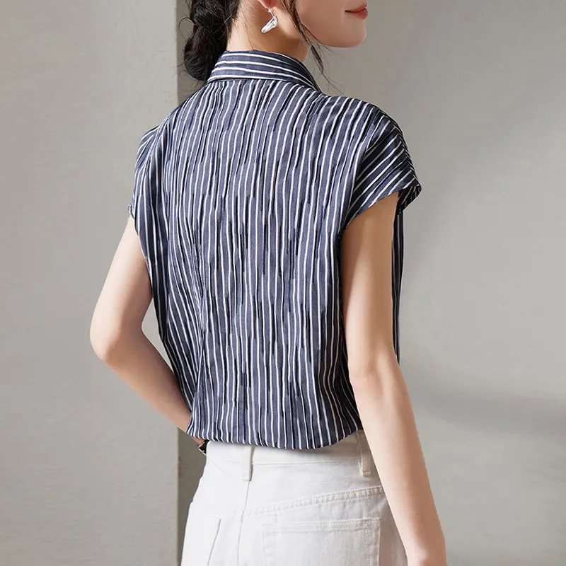 LUYOUYE Shirts Women's Navy Blue-4
