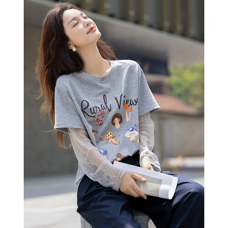 LUYOUYE T Shirts Women's Leather Pink-3