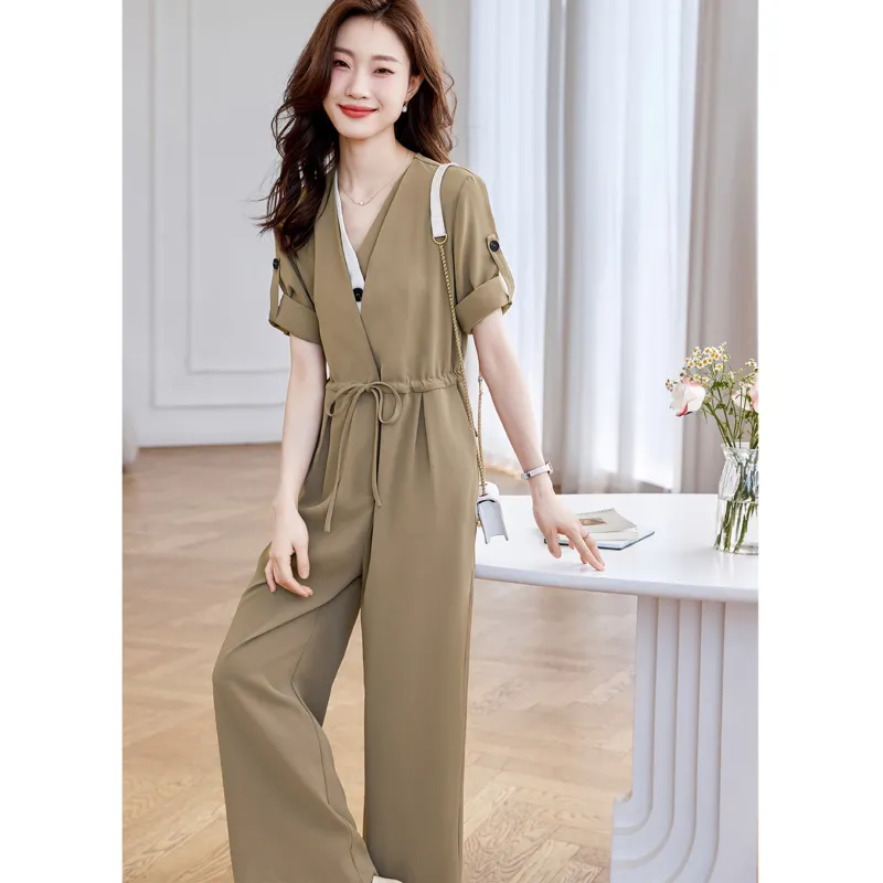LUYOUYE Jumpsuits Women's Khaki & White-1