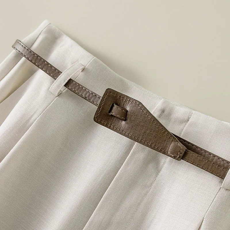 LUYOUYE Casual Pants Women's Coconut White-4